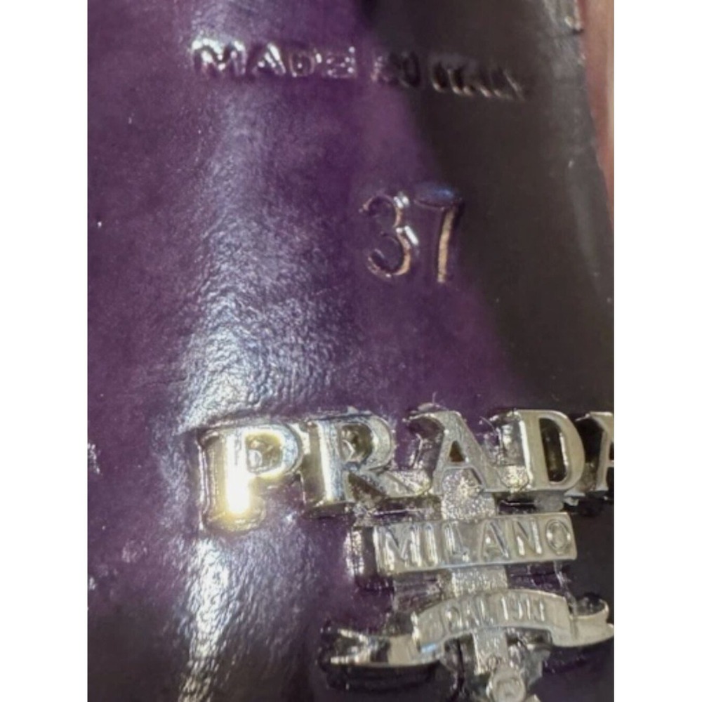 PRADA floral clog heels shoes oxford booties size 37 (runs like 6.5) - Picture 10 of 11